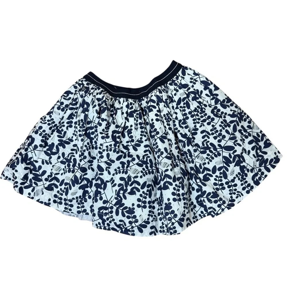 Okaïdi| Kids Girls Navy and White Skirt- Size 8 years